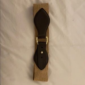 Stretch weave & leather belt